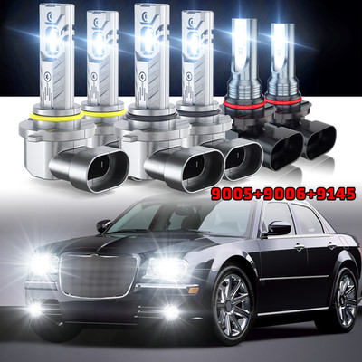 FOR Chrysler 300c 2005 2006 2007 2008 2009 6X LED Headlight + Fog Light Bulbs