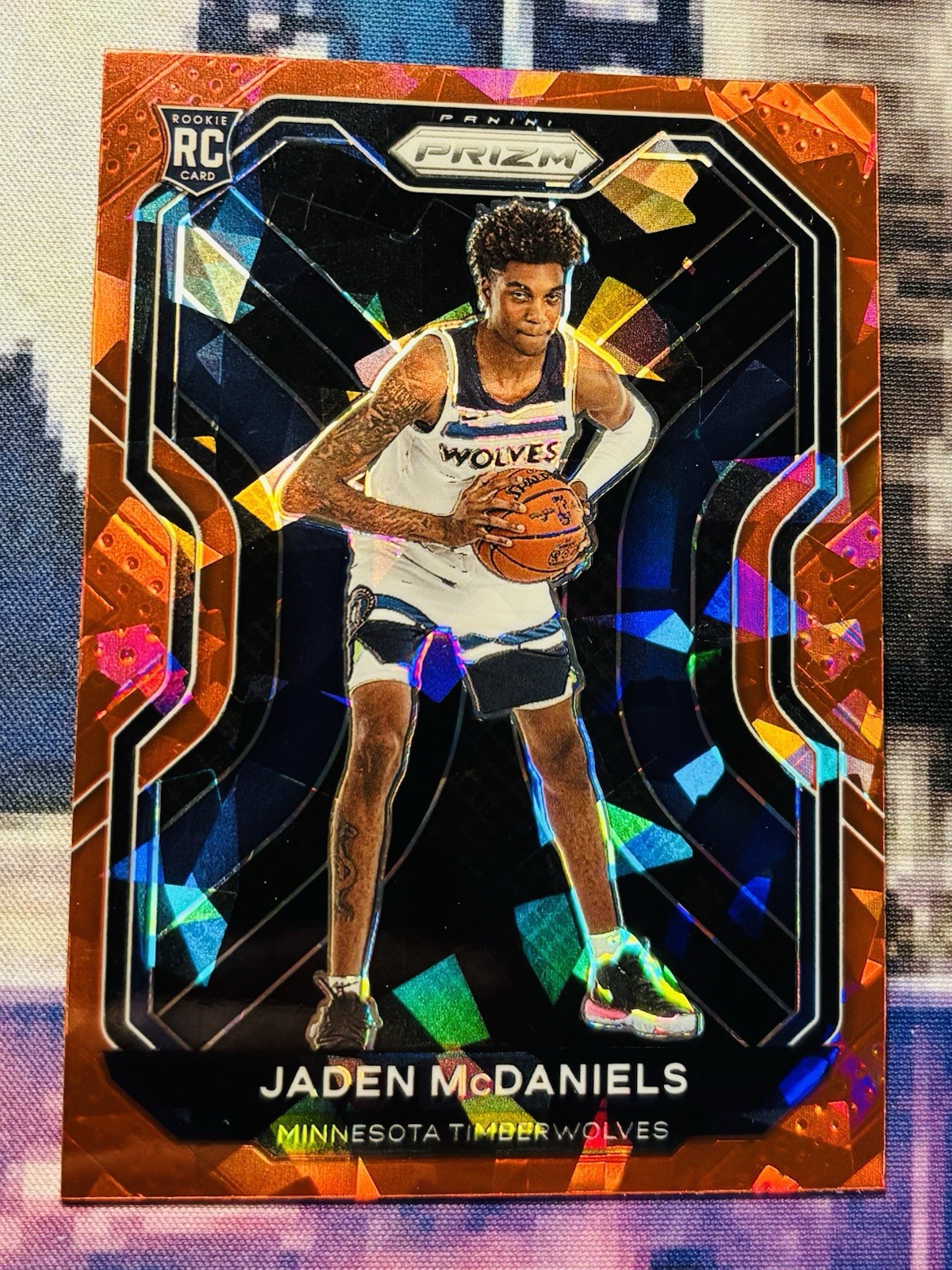 2020-21 Prizm Red Cracked Ice Jaden McDaniels RC #277 Timberwolves