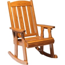 Heavy Duty 600 LBS Outdoor Wooden Rocking Chair, Teak, 1PC