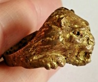 Unusual Ancient MEDIEVAL BRONZE LION HEAD SYMBOL Ring Amazing 
