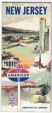 1961 Amoco American Oil  Road Map New Jersey