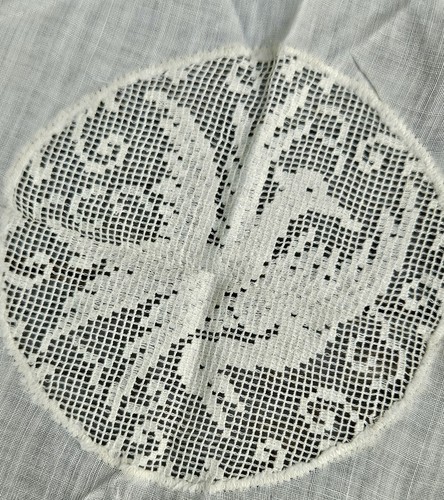 Antique Victorian Lace Linen Handkerchief Birds Double Phoenix - Picture 20 of 21