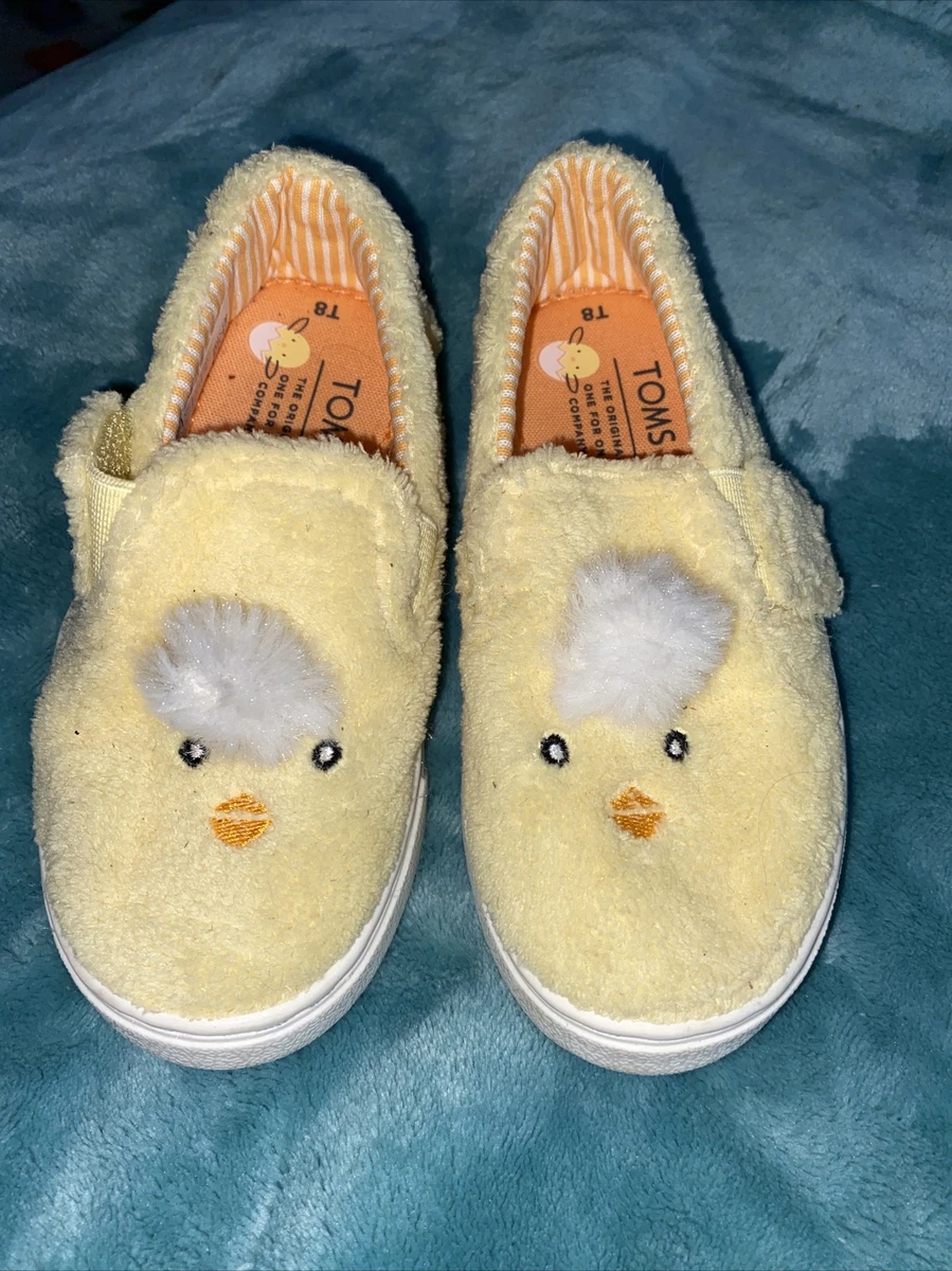 TOMS Yellow Baby Chick Terry Cloth Tiny TOMS Luca Slip ons Sz T8