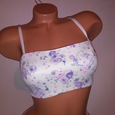 Victoria Secret Bra Medium Love Cloud White Purple Floral Convertible New