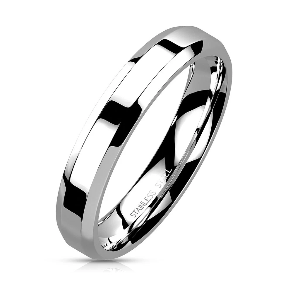 BAGUE ANNEAU DE MARIAGE ALLIANCE FEMME HOMME ACIER PAS CHER LARGEUR 4MM M0006