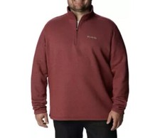 Men  s Columbia Great Hart Mountain Half-Zip Long-Sleeve Pullover Red Heather CL