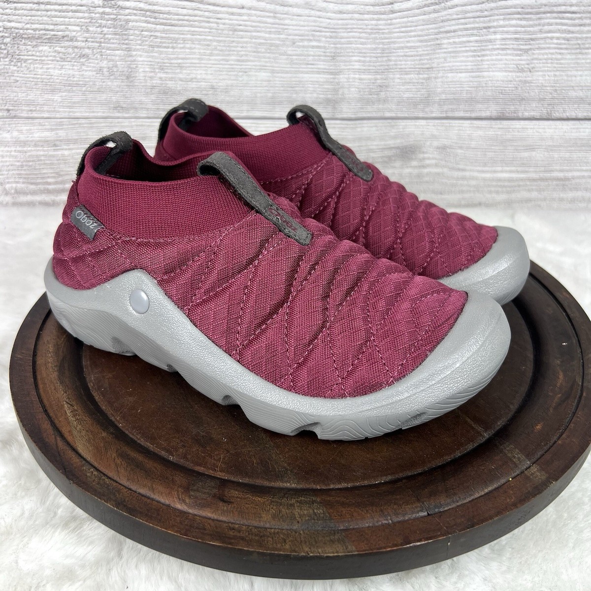 Oboz Whakata Puffy Low Slip On Slipper Shoes Men\'s Sz 8 Shooting Star Burgundy Whakata Puffy Low | Oboz Footwear main image 3