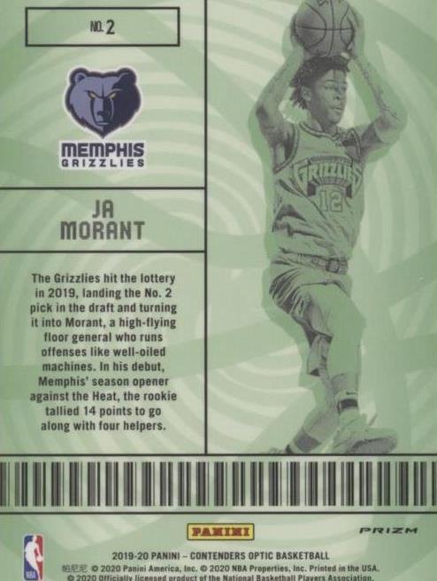 2019-20 Panini Contenders Optic - Ja Morant #2 for sale | eBay