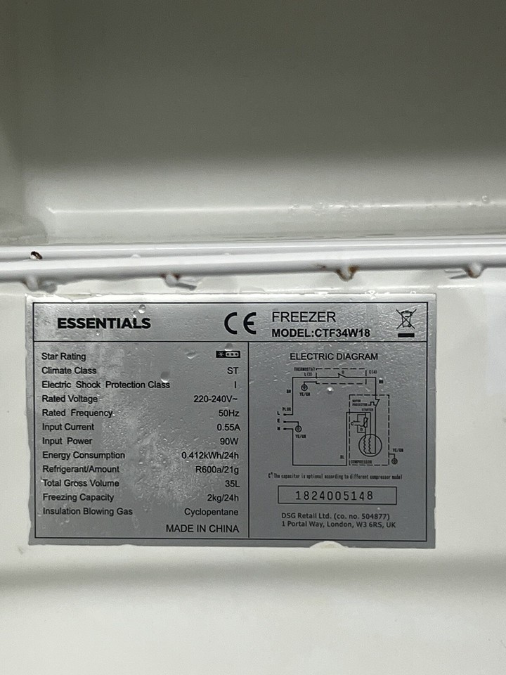 Table Top Freezer Curry’s Essentials eBay