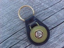 DODGE BROTHERS DETROIT GOLD LEATHER KEY FOB NOS CUSTOM-MADE HIGH-QUALITY
