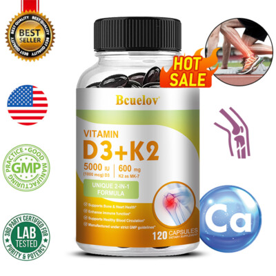 Vitamin D3&K2, Vit D and K Supplement Joint&Heart Immune Health