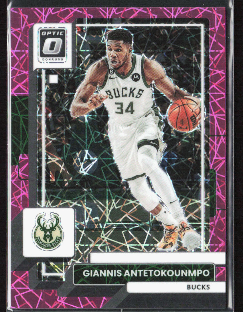 2022-23 Panini Donruss Optic Giannis Antetokounmpo Pink Velocity Prizm /79 #75