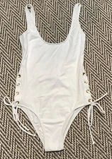 Melissa Odabash White One Piece Swimsuit Bathing Suit Size 4 New