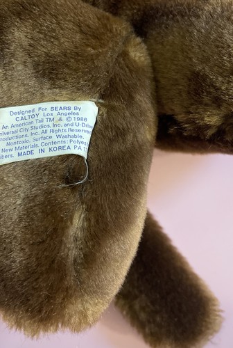 Vtg SEARS 22” 1986 Fivel Fievel Mousekewitz An American Tail Mouse Plush *As Is* - Picture 8 of 12