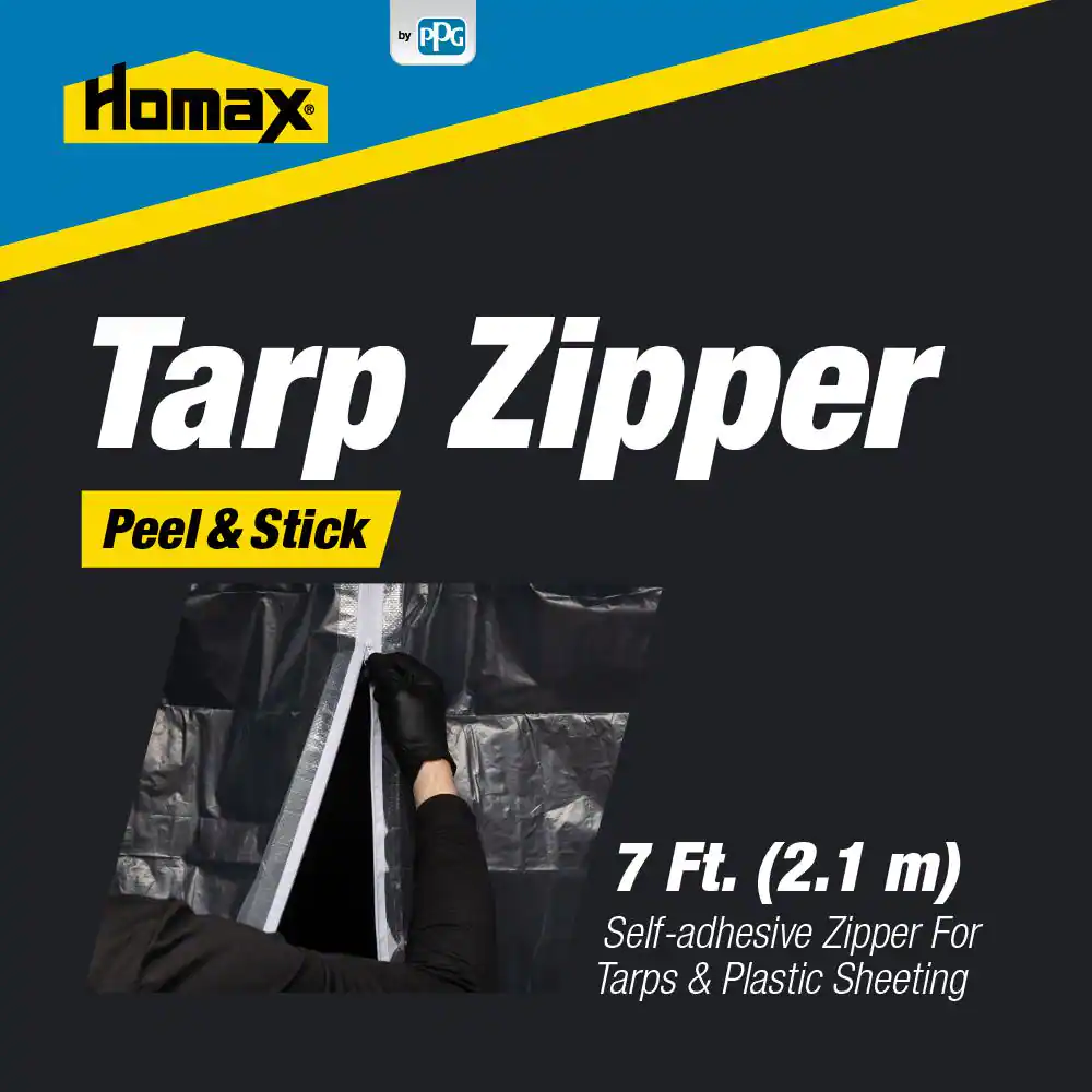 7 ft. Clear Tarp Zipper Door Compatible with Tarps and Plastic Sheeting