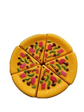 Pretend Pizza 6 Slices Whole Pie Playset Preschool Play Kitchen Food Fun Toy