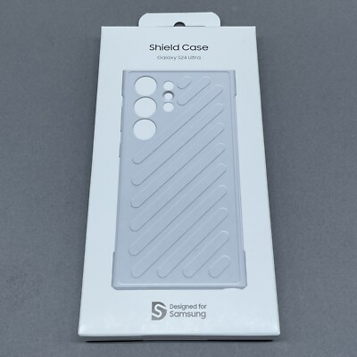 Original Offizielle Samsung Galaxy S24 Ultra Shield Case Hülle Hellgrau - Neu