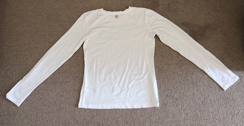 STUNNING RELISH GIRLS IVORY WITH BLACK SEQUIN QUEEN LOGO LONG SLEEVED TOP AGE 12 - Picture 4 of 5