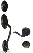 Oil Rubbed Bronze Front Door Handleset For handle Entrance Entry RH Lever Keyed