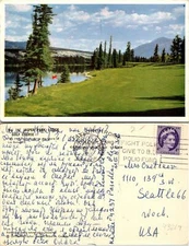 Jasper Park Lodge Canada Golf Course Postcard Used (43219)