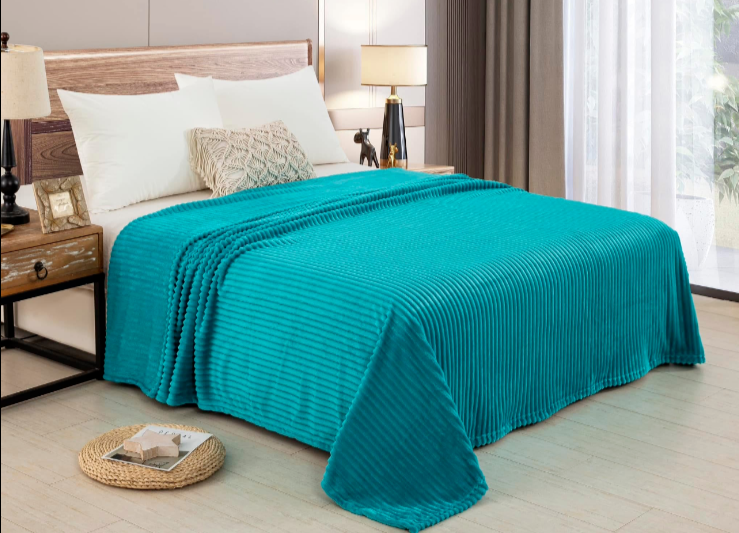 CuiLiyq Fleece Throw Blanket for Couch, 3D Ribbed Jacquard Soft and
