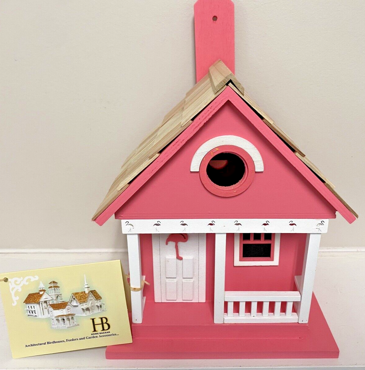 NWT HB Home Bazaar Archtectural Hot Pink 🦩FLAMINGO 🦩BIRDHOUSE