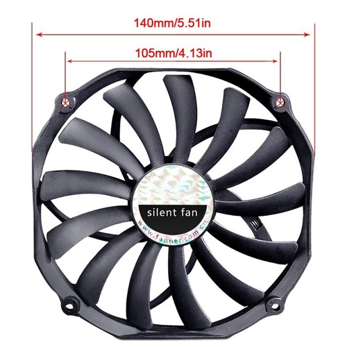 13-Blades CPU Cooling Silent Chassis Cooling Fan 12V 4Pin Computer CPU Heatsink - Bild 8 von 8