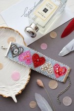 DIY Beaded bracelet kit Embroidery kit Matters of the heart Handmade bracelet