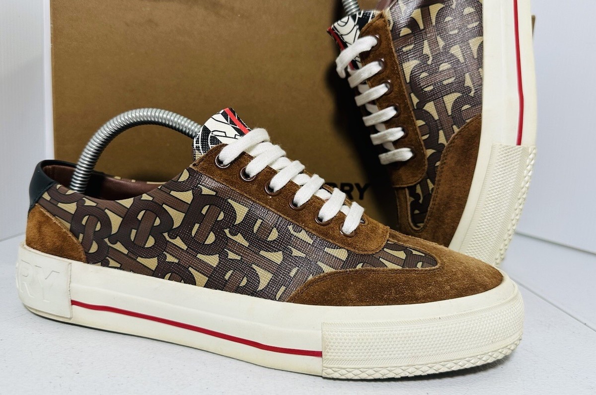 美品⭐️BURBERRY スニーカー TBモノグラム 総柄 ストライプ Burberry Nelson TB Monogram Women's 9/EU 40 Low Top Sneakers