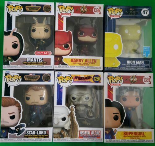 Funko Lot - Supergirl IronMan Mantis Star Lord Barry Allen Vulture Marvel 6 pcs - Picture 1 of 6