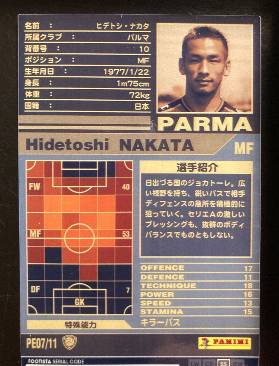 2019 Panini Footista 01-02 WCCF Best Eleven PE07 Hidetoshi Nakata