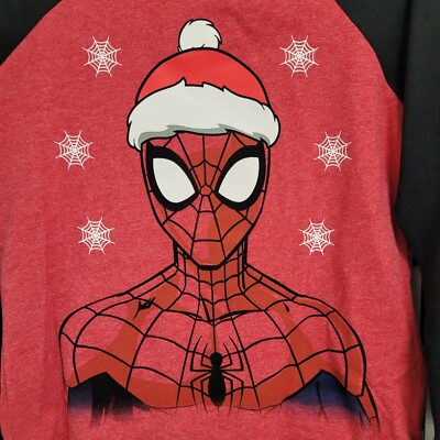 T-shirt Manches Longues Spider-Man Garçon - Imprimé XXL, Style College US (Rouge)