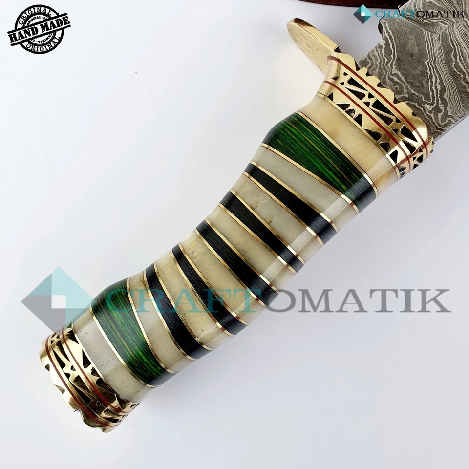 Damastmesser Jagdmesser | ELITE Damaszener Bowie | Damast-Stahl Hunting Knife | - Bild 4 von 4