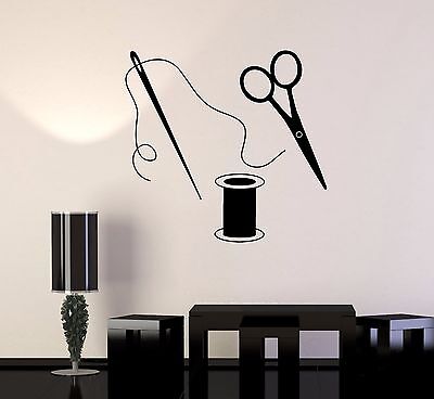 Vinyl Wall Decal Sewing Tailor Atelier Fashion Designer Clothing Stickers ig3925