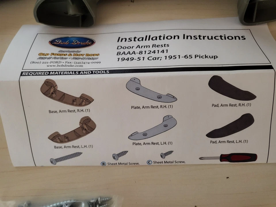 Reposabrazos Ford Car 1949-1951 1951-1956 reposabrazos Ford Pickup Foto 3 de 4
