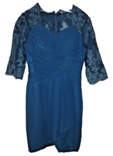 Jaeden Women's Mesh Beaded Applique Short Mother of Formal Dress