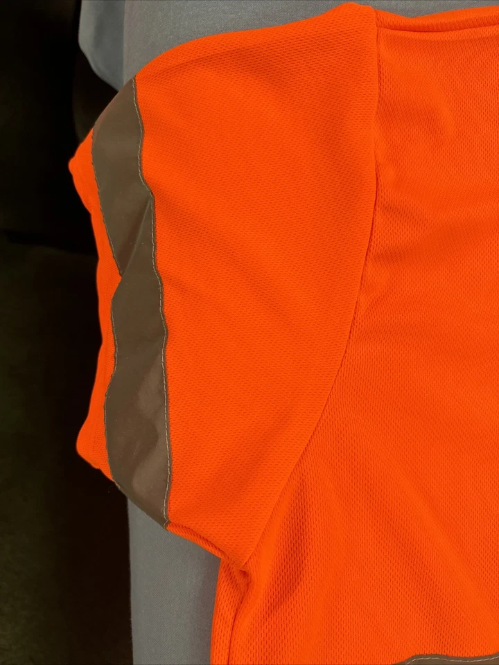 Hi Vis Safety Shirt Type R Class 3 Men’s 4 XL Orange & Black Reflective Stripes - Image 3 of 4