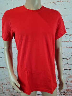 Reebok Herren T-Shirt Kurzarm BLANK TEE Basic Shirt Rot Größe M-L