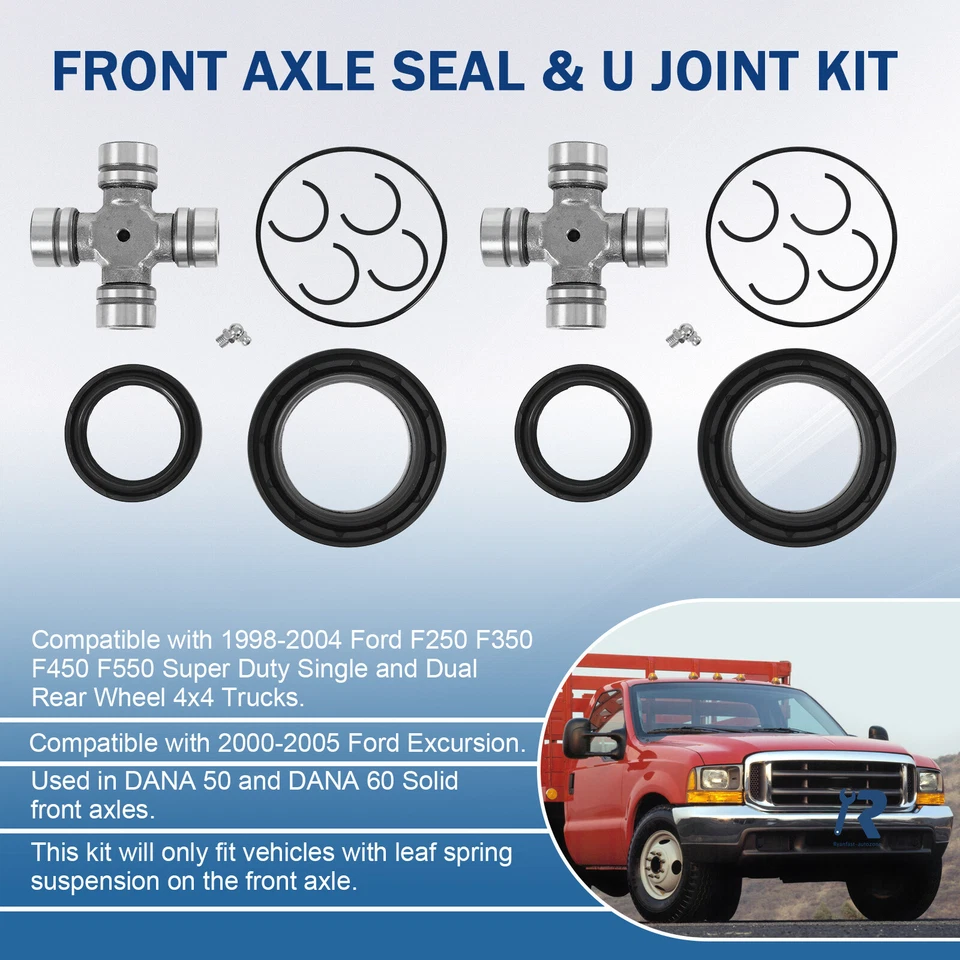 前轴密封和U接头套件适用于福特F250 F350 Super Duty DANA 50 60 98-05 — 第 3/4 张图片