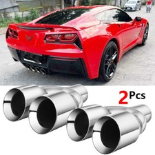 2 PCS 2.5" in 3.5" out Dual Exhaust Pipe Tip For Chevrolet Corvette C5 Z06 97-04