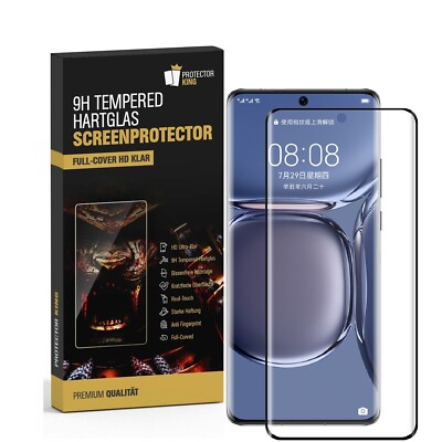 1x 9H Panzerfolie für Huawei P50 Pro FULL CURVED Hartglas Schutzglas Display SW