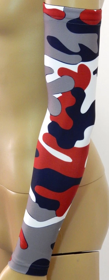 TITANIUM SPORTS Navy Red Gray White Sports Arm Sleeve Woodland Camo Baseball Basketball Gamer