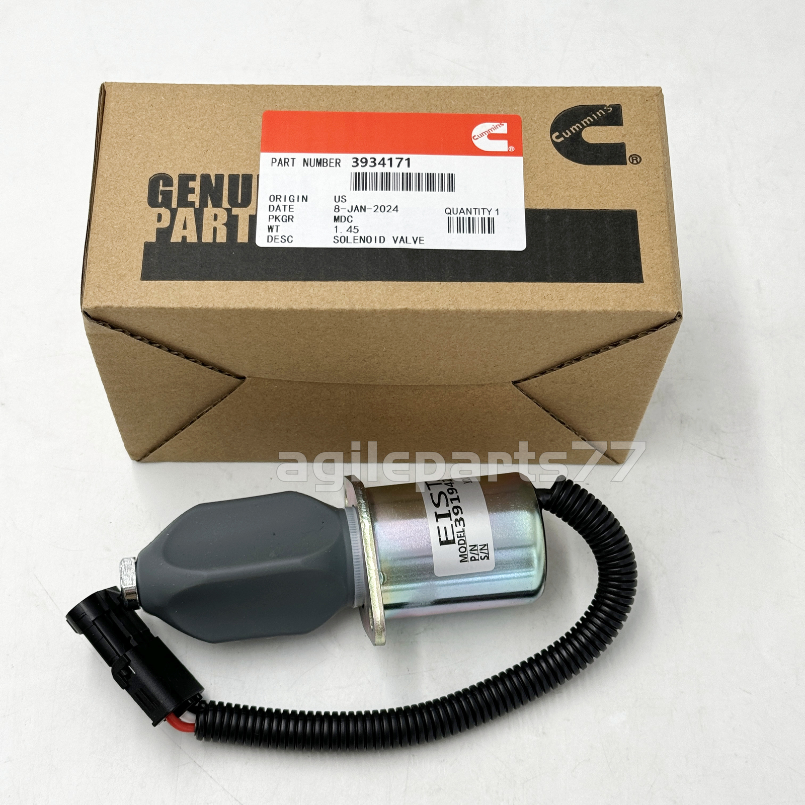 3919422 For Cummins SA402612 Fuel Shut Off Solenoid Valve 12V C & B 5