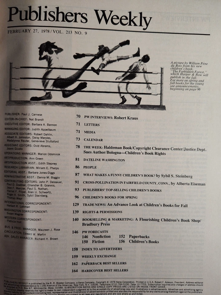 Rare PUBLISHERS WEEKLY Magazine February 27 1978 Children's Books Robert Kraus - Image 2 of 2