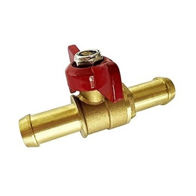 Metalwork Brass 3/4'' Barb Valve W/Red Butterfly 3/4  Red Butterfly handle 1