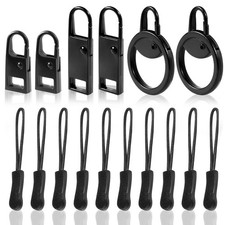 16 PCS Zipper Pull Tab Replacement Metal Handle Fixer Tag Cord Extension