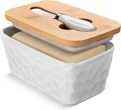 Butter Dish W/ Lid Large Butter Dish Countertop Ceramic Butter Container W/