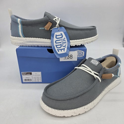 Hey Dude Wally scarpe artigianali uomo taglia 11 comode casual lino leggere slip on