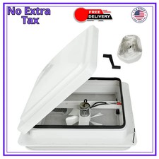 14 Inch RV Roof Vent with 12V Fan Universal Camper Trailer White Lid Garnish
