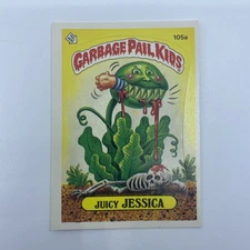 Garbage Pail Kids Juicy Jessica 105a OS3 1986 Sticker Card  Two-Star Back Var